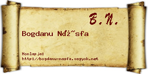 Bogdanu Násfa névjegykártya